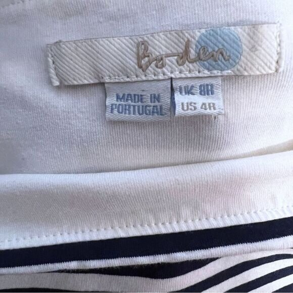 Boden Navy Blue White Striped Ruched Dress size 4 - Picture 6 of 6